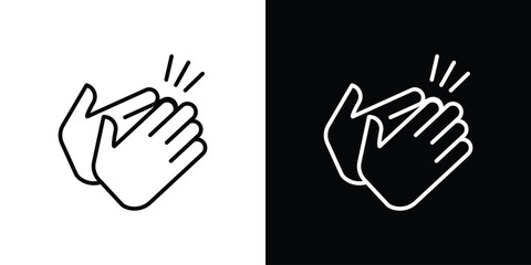 Clapping hands icon. Simple element illustration. outline and flat symbol design