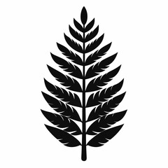 Fototapeta premium Black fern leaf icon simple botanical vector graphic