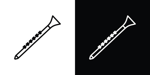 Clarinet icon. Simple element illustration. outline and flat symbol design