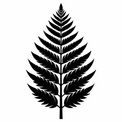 Fototapeta premium Black fern leaf icon botanical vector illustration