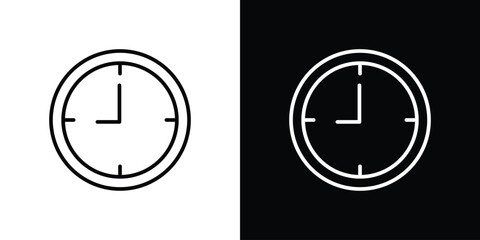 Clock nine icon. Simple element illustration. outline and flat symbol design