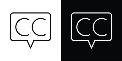 Closed caption icon. Simple element illustration. outline and flat symbol design