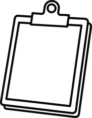 Minimalist vector illustration of a clipboard with a blank sheet of paper on a white background clean flat design ideal for office documents task management checklists and productivity concepts