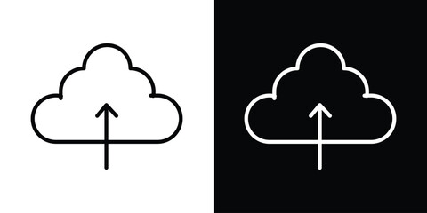 Cloud upload icon. Simple element illustration. outline and flat symbol design