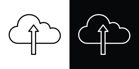 Cloud upload icon. Simple element illustration. outline and flat symbol design
