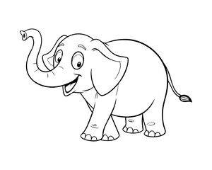 Fototapeta premium Cute Jungle Animal Characters Line Art for Kids’ Coloring Books and Educational Activity Pages Featuring Lion, Giraffe, and Monkey