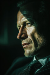 Obraz premium Editorial Fashion Shot of Businessman in Minimalist Setting