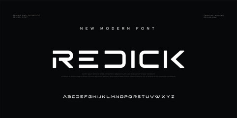 Creative font. Modern abstract digital tech font. Logo creative font, type, technology, movie, digital, music, movie. Fonts and illustration in vector format.