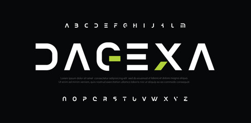 Minimal modern alphabet fonts. Typography minimalist urban digital fashion future creative logo font. vector illustration