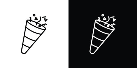 Confetti icon. Simple element illustration. outline and flat symbol design