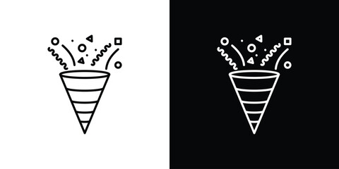 Confetti icon. Simple element illustration. outline and flat symbol design