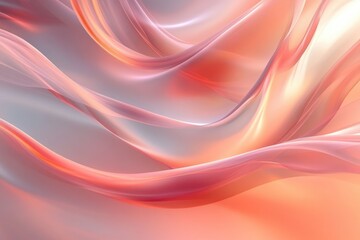 Abstract fluid wave pattern in soft pink and orange tones with smooth texture