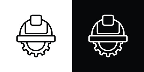Construction worker icon. Simple element illustration. outline and flat symbol design