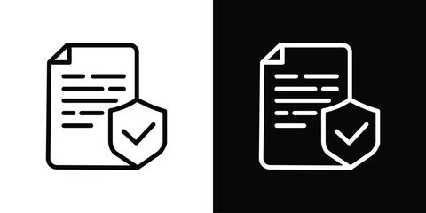 Contract coverage icon. Simple element illustration. outline and flat symbol design
