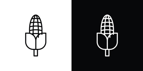Corn icon. Simple element illustration. outline and flat symbol design