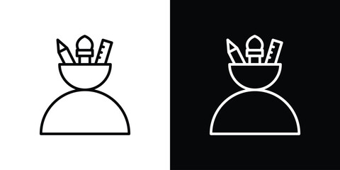 Creativity icon. Simple element illustration. outline and flat symbol design