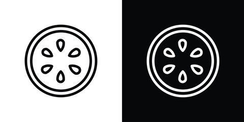 Cucumber slice icon. Simple element illustration. outline and flat symbol design