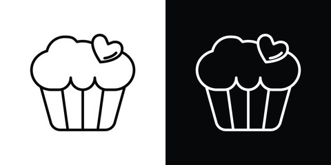 Cupcake icon. Simple element illustration. outline and flat symbol design