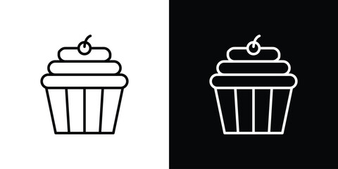 Cupcake icon. Simple element illustration. outline and flat symbol design