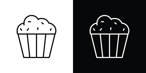 Cupcake icon. Simple element illustration. outline and flat symbol design