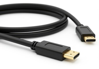 Hdmi cable isolated on white background for connection and data transfer use cases.