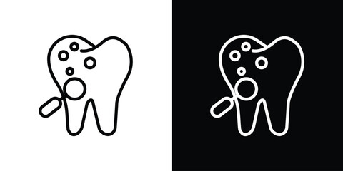 Dental care icon. Simple element illustration. outline and flat symbol design
