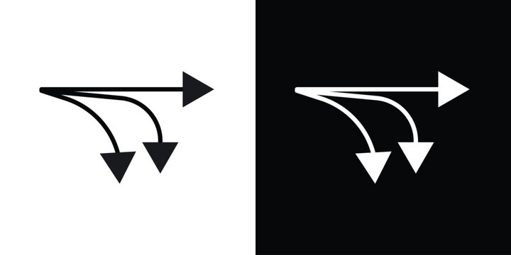 Diagram sankey icon. Simple element illustration. outline and flat symbol design