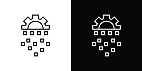 Digital transformation icon. Simple element illustration. outline and flat symbol design