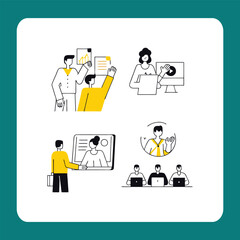 business man and woman in the office