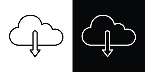 Download from Cloud icon. Simple element illustration. outline and flat symbol design