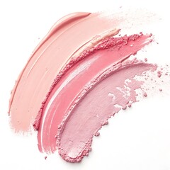 Pink Powder Brushstroke on White Background