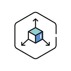 Three Dimensional Object vector icon stock illustration