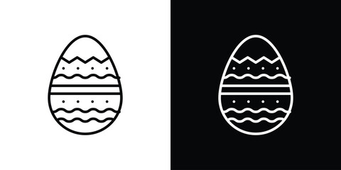 Easter egg icon. Simple element illustration. outline and flat symbol design