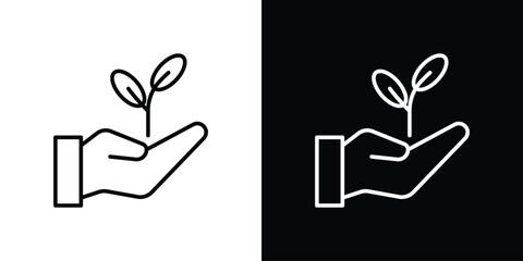 Obraz premium Eco-friendly icon. Simple element illustration. outline and flat symbol design