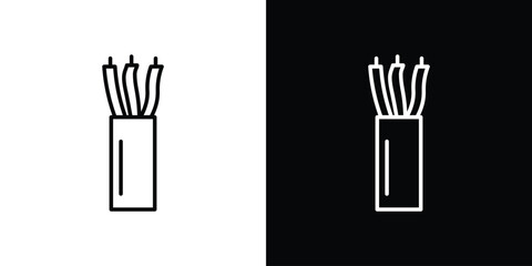 Obraz premium Electric cable icon. Simple element illustration. outline and flat symbol design