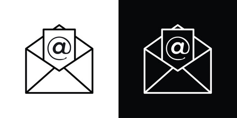 Envelope open icon. Simple element illustration. outline and flat symbol design