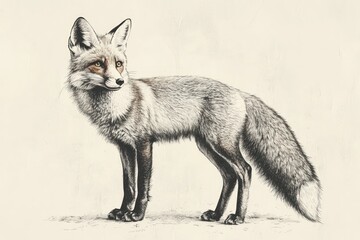 Obraz premium Fox portrait, detailed illustration