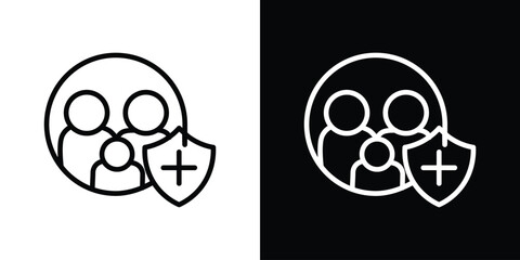 Family insurance icon. Simple element illustration. outline and flat symbol design