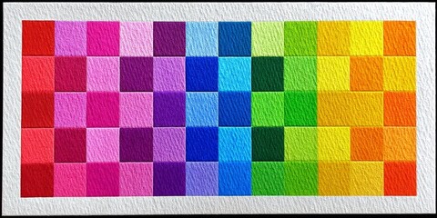 A color test page with CMYK squares printed in high fidelity