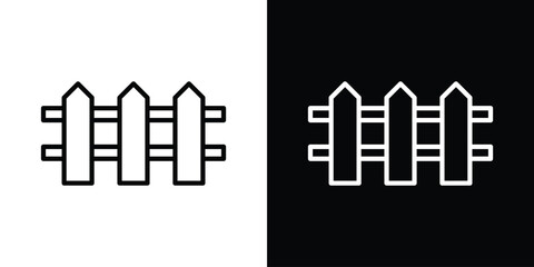 Fence icon. Simple element illustration. outline and flat symbol design