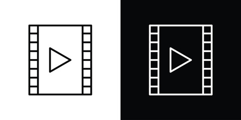 Film icon. Simple element illustration. outline and flat symbol design