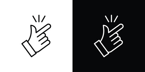 Fototapeta premium Finger snapping icon. Simple element illustration. outline and flat symbol design