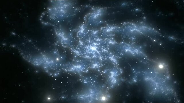 Rotating Euler Spirals in a Starry Black Space Background