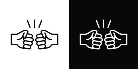 Fist bump icon. Simple element illustration. outline and flat symbol design