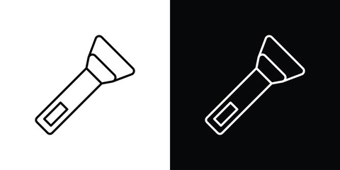Flashlight icon. Simple element illustration. outline and flat symbol design