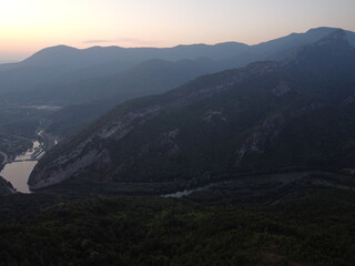 wonderful view of Yenice forests at sunset, located in Karabuk, Turkiye.