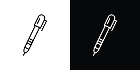 Fountain pen icon. Simple element illustration. outline and flat symbol design