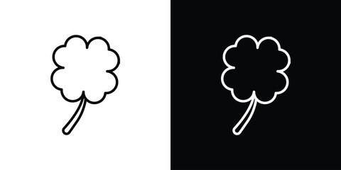 Four leaf clover icon. Simple element illustration. outline and flat symbol design