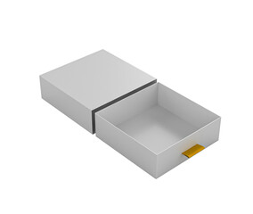 Silver Jewelry Box With An Open Golden Tab Drawer For Protecting Delicate Jewelry 3d Illustration