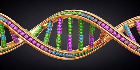 Hyper realistic close-up of DNA strand mid-edit under high-res microscope